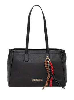 Love Moschino large logo-plaque textured tote bag 30647772