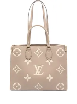 Louis Vuitton On-the-go MM Tote Bag 31503163 Beige Empreinte Leather Top Handles Excellent Condition