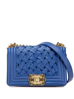 Chanel 2012-2013 Small Woven Lambskin Chateau Boy Flap shoulder bag - Art: 31626146