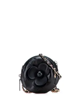 Chanel 2021 Mini CC Lambskin Camellia Bouquet Round Clutch on Chain crossbody bag 31626144