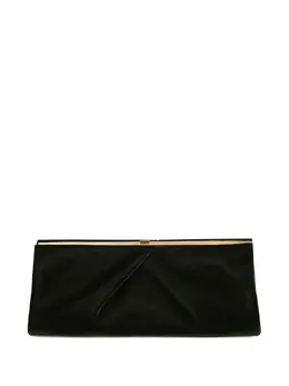 Dries Van Noten Medium Pleated Detail Velvet Clutch Bag 30884261