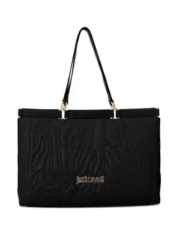 Just Cavalli Quilted Tote Bag 3104625 Black with Zebra Print