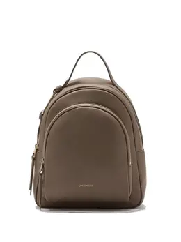 Coccinelle Double-Zip Backpack, 30925982 Warm Taupe Curved Shape