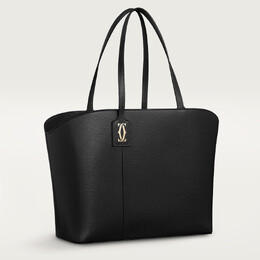 Женская сумка-тоут Cartier Sac cabas, C de Cartier, черная зернистая телячья кожа crl1002610