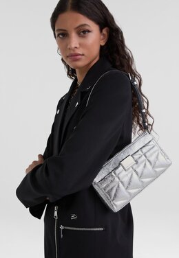 Сумка через плечо KUILT SM WRINKLE BAG - Across body bag Karl Lagerfeld, серебряный k4851h1nw-d11 | silver-coloured
