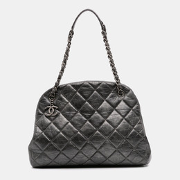 Chanel Just Mademoiselle Bowling Bag - Grey Aged Calfskin