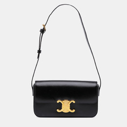 Celine Black Shiny Calfskin Claude Shoulder Bag 1194025