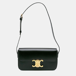 Celine Black Shiny Calfskin Claude Shoulder Bag 1194823