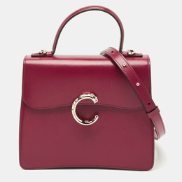 Cartier Small C De Cartier Top Handle Bag Burgundy