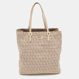 Fendi Beige/Pink Zucchino Canvas Logo Tote 1191648