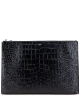 Saint Laurent 2016 Croc Embossed Leather Document Holder clutch bag 31648065