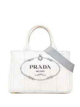 Prada 2010-2025 Small Denim Canapa Logo satchel 31643054