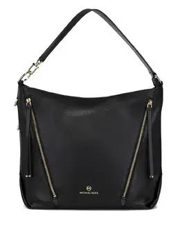 Большая кожаная сумка через плечо с застежкой-молнией Michael Kors, черный 30037339 | черный