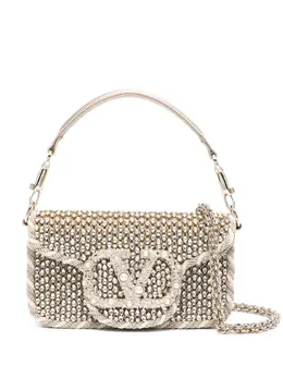 Valentino Garavani Locò crystal-embellished top-handle bag 31474282