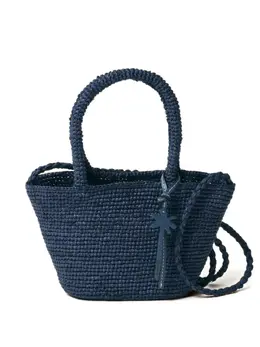 Manebi micro Sunset raffia-weave top-handle bag 30136200