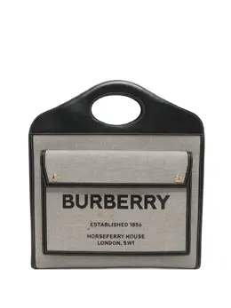 Burberry leather-trim canvas tote bag 31331164