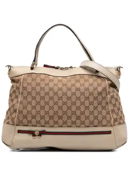 Gucci GG Canvas Web Mayfair Satchel, SKU 31658305, Brown