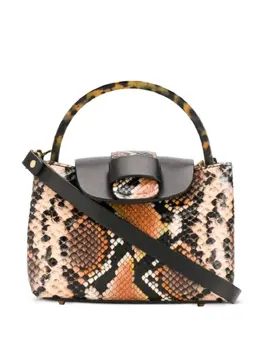 Nico Giani Myria Python Print Cross Body Bag with Top Handle, Detachable Strap - Art. 31577435
