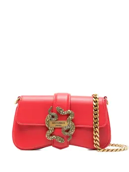 Just Cavalli Red Snake Buckle Chain Strap Flap Closure Rectangular Shape Shoulder Bag 31442695