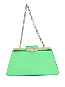Fendi 2024 Cutout Handle Bag - Article 31327817 (Green Leather, Semi Structured Silhouette)