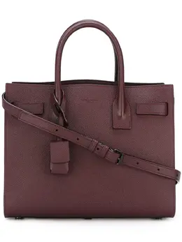 Saint Laurent Sac de Jour baby tote 11513740, burgundy calf leather with logo stamp and adjustable straps