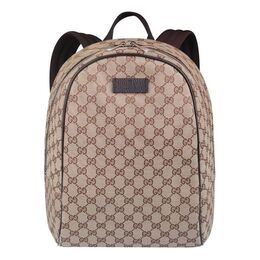 Рюкзак Gucci Logo Leather Logo Canvas schoolbag Backpack Unisex / / Brown Classic 449906-ky9nn-9873, коричневый