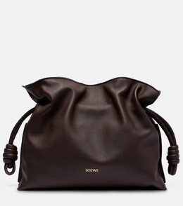 Средний кожаный клатч Flamenco Loewe, коричневый p01095643 | chocolate