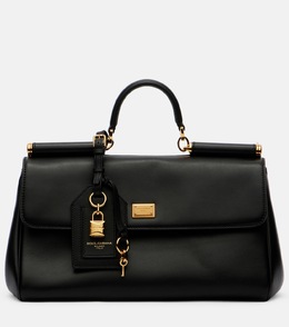 Моя Сицилия средняя кожаная сумка-тоут Dolce & Gabbana, черный p01064544 | nero