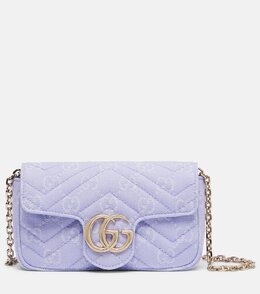 Мини-сумка GG Marmont через плечо Gucci, Lapis Lapis/Lapis p01054671 | lapis lapis/lapis