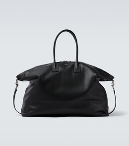 Гигантская кожаная дорожная сумка Saint Laurent, черный p01070977 | nero