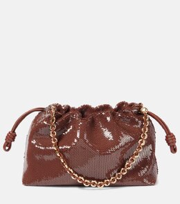 Клатч средний Flamenco с пайетками Loewe, коричневый p01044662 | chocolate