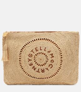 Клатч из рафии с логотипом Stella McCartney, Natural/ Tan p01046958 | natural/ tan