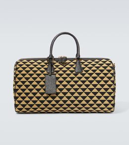 Symbole Большая жаккардовая дорожная сумка Prada, Nero+Corda p00758812 | nero+corda