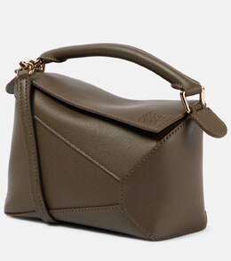 Мини-сумка-пазл через плечо из кожи Loewe, Dark Khaki Green p00989645 | dark khaki green