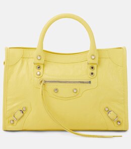 Городская маленькая кожаная сумка через плечо Balenciaga, Citrus p00944291 | citrus