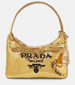 Редакция 2000 мини-клатч с пайетками Prada, Platino+Nero p00729746 | platino+nero
