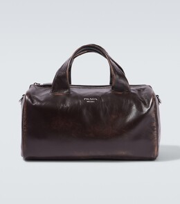 Маленькая кожаная дорожная сумка Prada, коричневый p01008259 | brown
