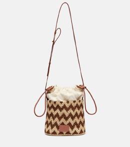 Средняя плетёная сумка-ведро Zigzag Missoni, Natural/Brown p00992708 | natural/brown