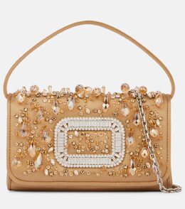 Паломник Micro декорированная сумка через плечо Roger Vivier, Beige Scuro p01050301 | beige scuro