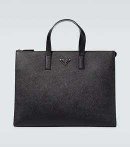 Сумка-тоут из сафьяновой кожи Prada, черный p00521922 | nero
