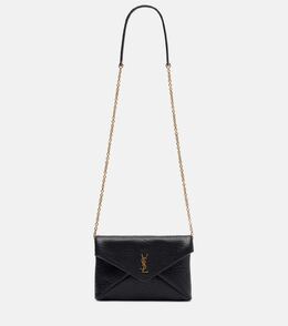 Кожаное плечевое сумка Cassandre Saint Laurent, черный p01100572 | nero
