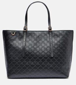 Сумка-тоут GG Emblem Large из кожи Gucci, Black\Black p01095551 | black\black