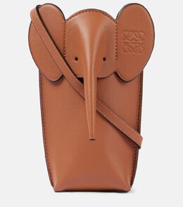 Сумка через плечо Elephant Pocket из кожи Loewe, желто-коричневый p00944868 | tan