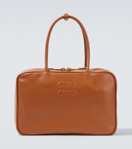 Кожаная сумка-тоут Beau Large Miu Miu, Cognac p01009319 | cognac