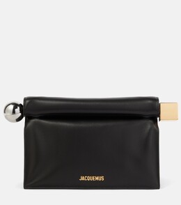 Кожаный клатч La Pochette Rond Carré Jacquemus, черный p00887490 | black