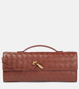 Кожаный клатч Andiamo Knot Intrecciato Bottega Veneta, Sapele-Muse Brass p01031198 | sapele-muse brass