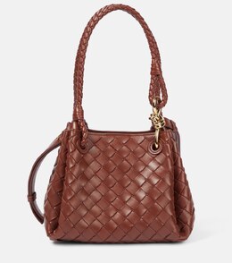 Сумка-тоут из кожи Intrecciato Parachute Small Bottega Veneta, Sapele-Muse Brass p01031211 | sapele-muse brass