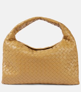 Сумка-тоут из кожи Hop Intrecciato Bottega Veneta, Dark Praline-M Brass p00933662 | dark praline-m brass