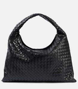 Hop Intrecciato большая кожаная сумка-тоут Bottega Veneta, Black-M Brass p00983326 | black-m brass