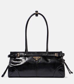 Бонни средняя кожаная сумка через плечо Prada, черный p00952994 | nero
